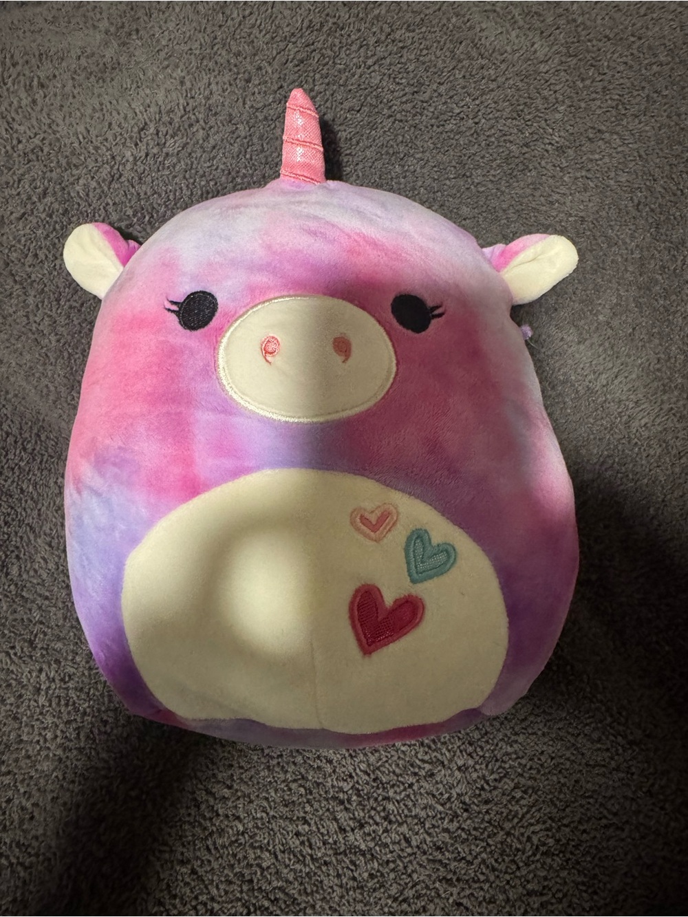 Squishmallows 2019 Pink Purple Tie Dye Unicorn Hearts Kellytoy Plush